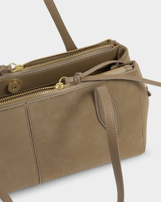 Hattie Shoulder Bag in Taupe Suedette
