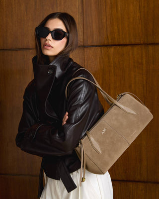 Hattie Shoulder Bag Taupe Suedette