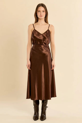The Talia Satin High-Waisted Skirt