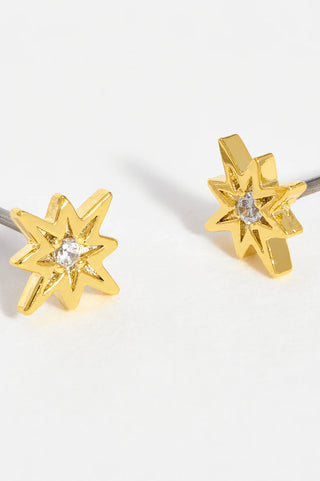 Gold Plated North Star Stud With CZ