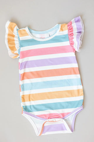 Spring Stripe Flutter Onesie