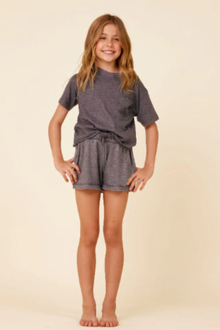 Steel Grey Crop Pocket Tee