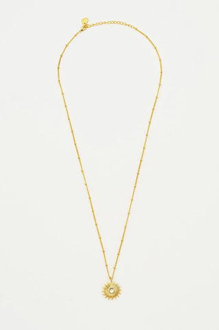 Gold Plated Sunburst Necklace