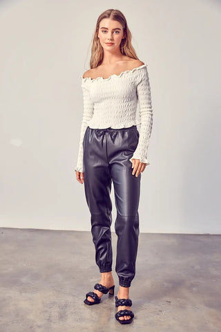 Vegan Leather Jogger