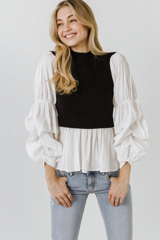 Knit Combo Top