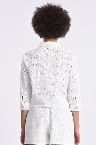 English Lace Crop Tie Top