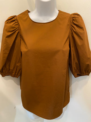 Poplin Puff Sleeve Top