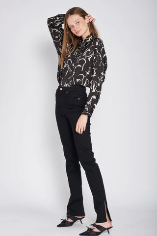 Satin Print Blouse