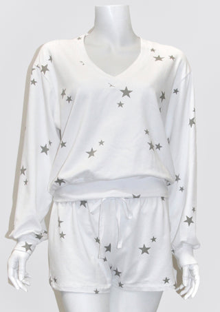 Bobi White and Grey Star Short