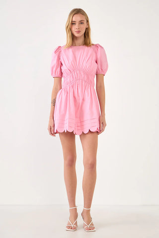 Scallop Detail Mini Dress