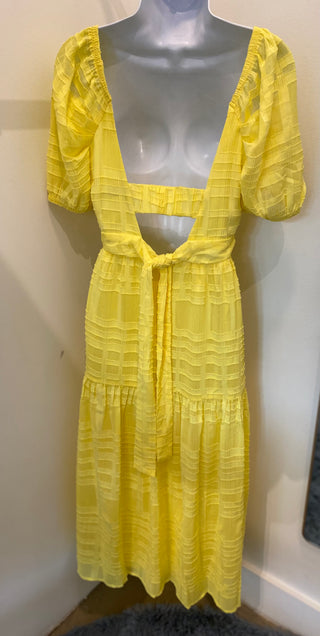 Chiffon Open Back Midi Dress