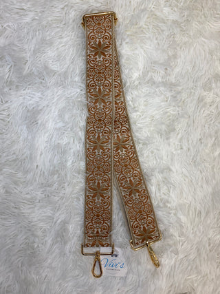 Leaf Print Woven Adjustable Purse Strap