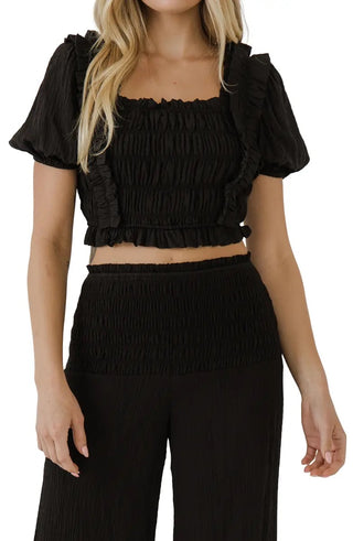 Smocked Crop Top