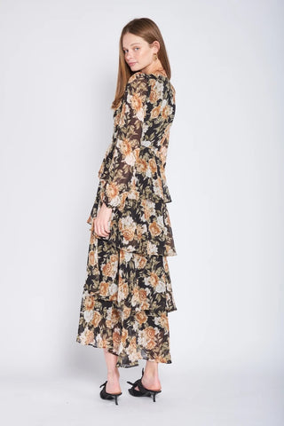 Sienna Tiered Long Sleeve Maxi Dress