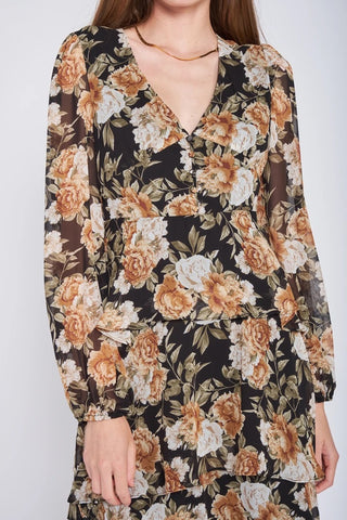 Sienna Tiered Long Sleeve Maxi Dress