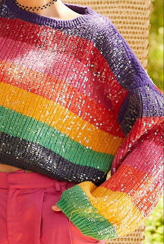 Rainbow Sequin Sweater