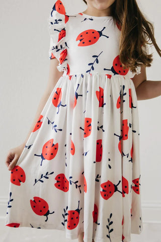 Short Sleeve Ruffle Front Dress