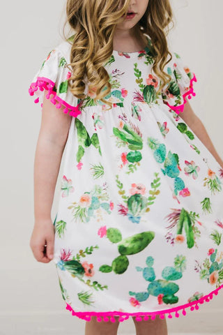 Pink Flamingos Pom Pom Dress
