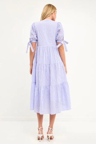 Gingham Tiered Midi Dress'