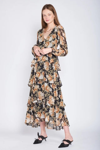 Sienna Tiered Long Sleeve Maxi Dress