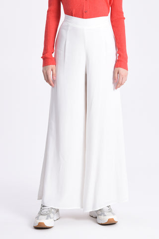 White Wide Leg Woven Pant
