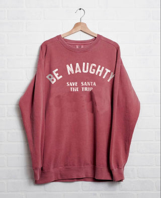 Be Naughty Save Santa a Trip Crimson Sweatshirt