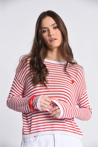 Boat Neck Sweater with  Crisscross Back Detail
