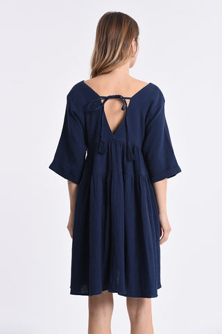 Navy Woven Dress