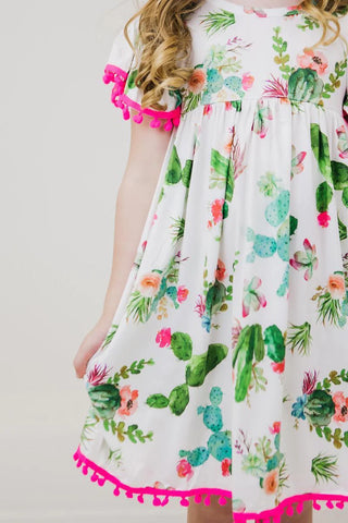 Pink Flamingos Pom Pom Dress