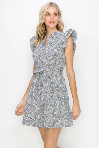 Liza Embroidered Ruffled Dress