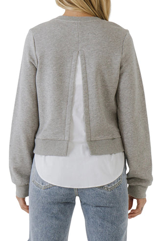 Mixed Media Long Sleeve Top