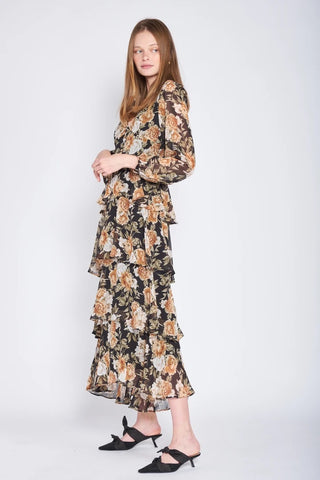 Sienna Tiered Long Sleeve Maxi Dress