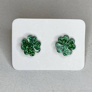 Shamrock Glitter Ear Rings
