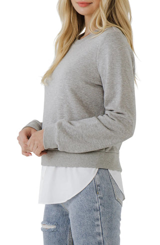 Mixed Media Long Sleeve Top
