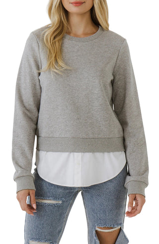 Mixed Media Long Sleeve Top
