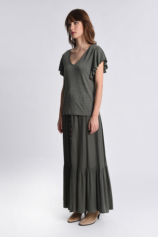 Ruffled Short Sleeve Top