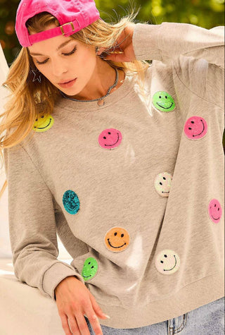 Happy Face Patch Sweatshirt