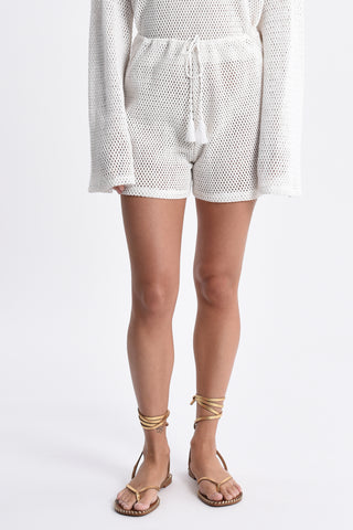 Cream Cotton Swim Cover up Shorts