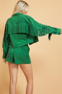 Fringe Trim Crop Jacket